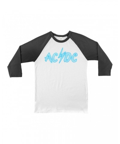 AC/DC 3/4 Sleeve Baseball Tee | Electric Logo Shirt $13.48 Shirts